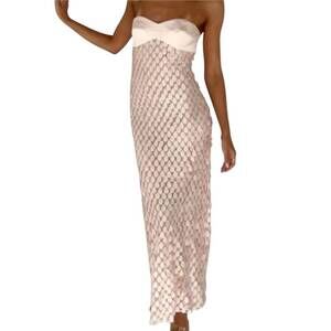 NEW 1 FASHION sequin maxi dress in pink